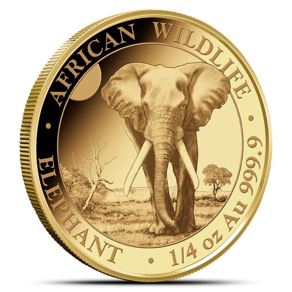 2025 1/4 oz Somalia Gold Elephant Coi