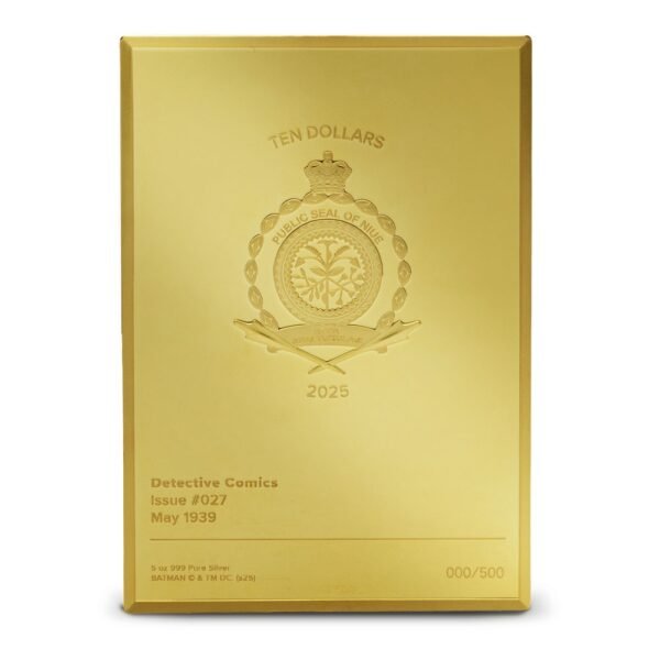 2025 5 oz Niue Silver 90 Years of DC Golden Era Action Comics #27 Coin (Box + CoA, Gilded) - Image 2