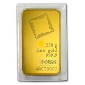 250 Gram Valcambi Pressed Gold Bar (New w/ Assay)