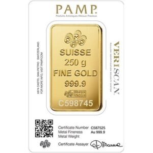 250 gram Pamp Suisse Fortuna Gold Bar (New, Assay)