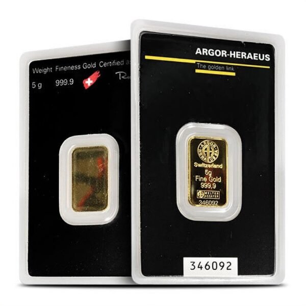 Buy 5 Gram Argor Heraeus Gold Bar (New in Assay) - Image 2