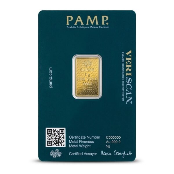 Buy 5 Gram PAMP Suisse Lady Fortuna Veriscan 45th Anniversary Gold Bar (New w/ Assay) - Image 2