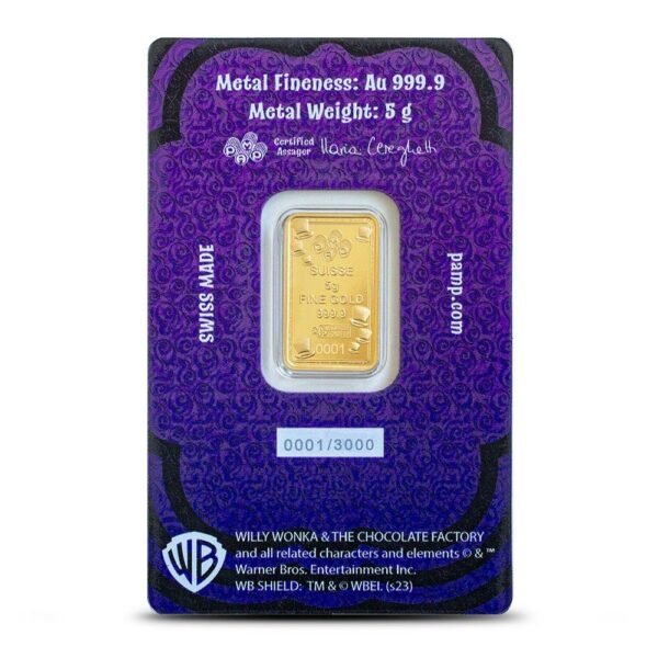 5 Gram PAMP Suisse Willy Wonka Gold Bar (New w/ Assay) - Image 2