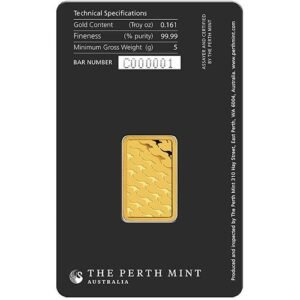 5 Gram Perth Mint Gold Bar For Sale (New w/ Assay)