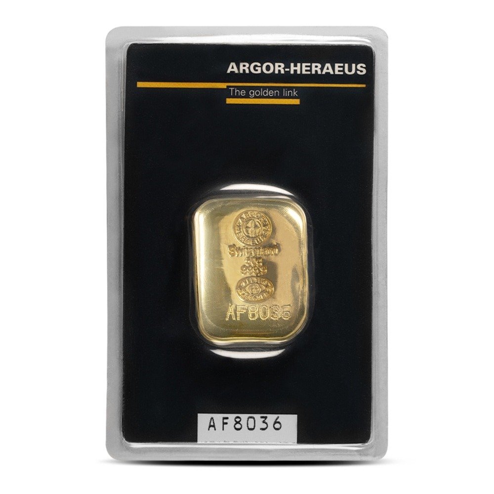 50 Gram Argor Heraeus Cast Gold Bar