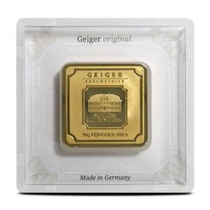 Buy 50 Gram Geiger Square Gold Bar (New w/ Assay)