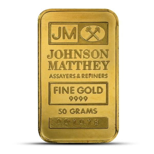 Buy 50 Gram Johnson Matthey Gold Bar