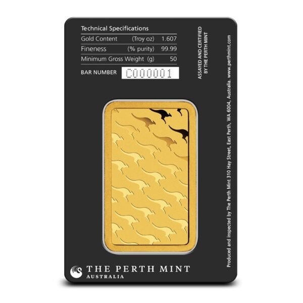 Buy 50 Gram Perth Mint Gold Bar (New w/ Assay) - Image 2