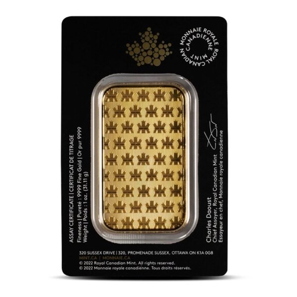 Buy 1 oz Royal Canadian Mint Gold Bar (New w/ Assay) - Image 2